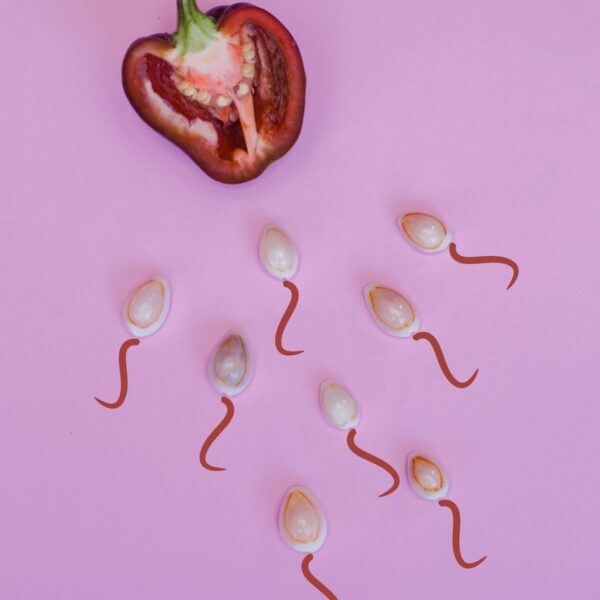 Sliced Bell Pepper on Pink Background